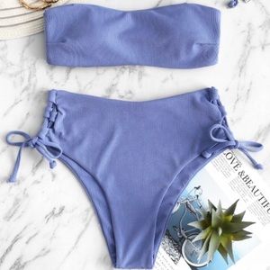 Zaful blue high waisted bikini